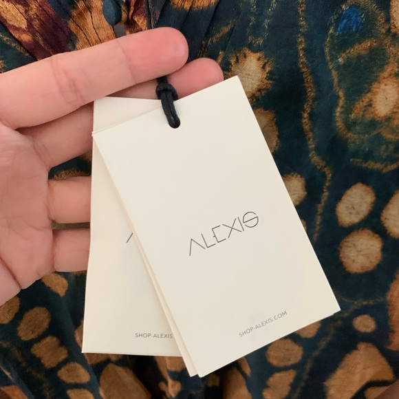 🆕 ALEXIS Umber Savanna Kalahari Cotton Tie Mini Dress Sz M - Picture 8 of 8